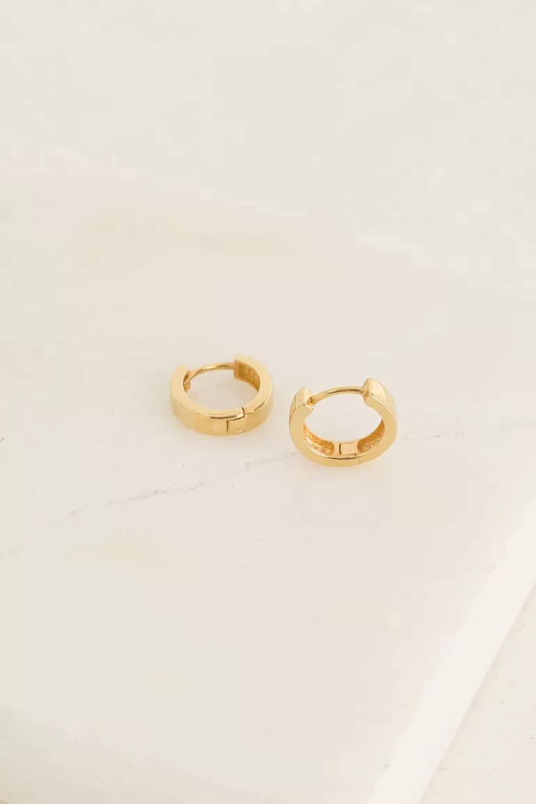 Women Olive Clothing Simple Mini Huggie Hoop Earrings, 18K Gold Plated