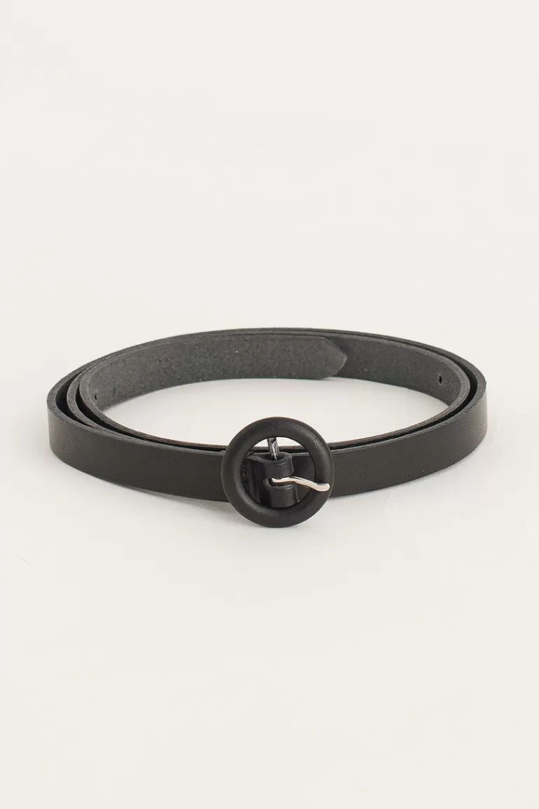 Women Olive Clothing Small Ring Belt, Black