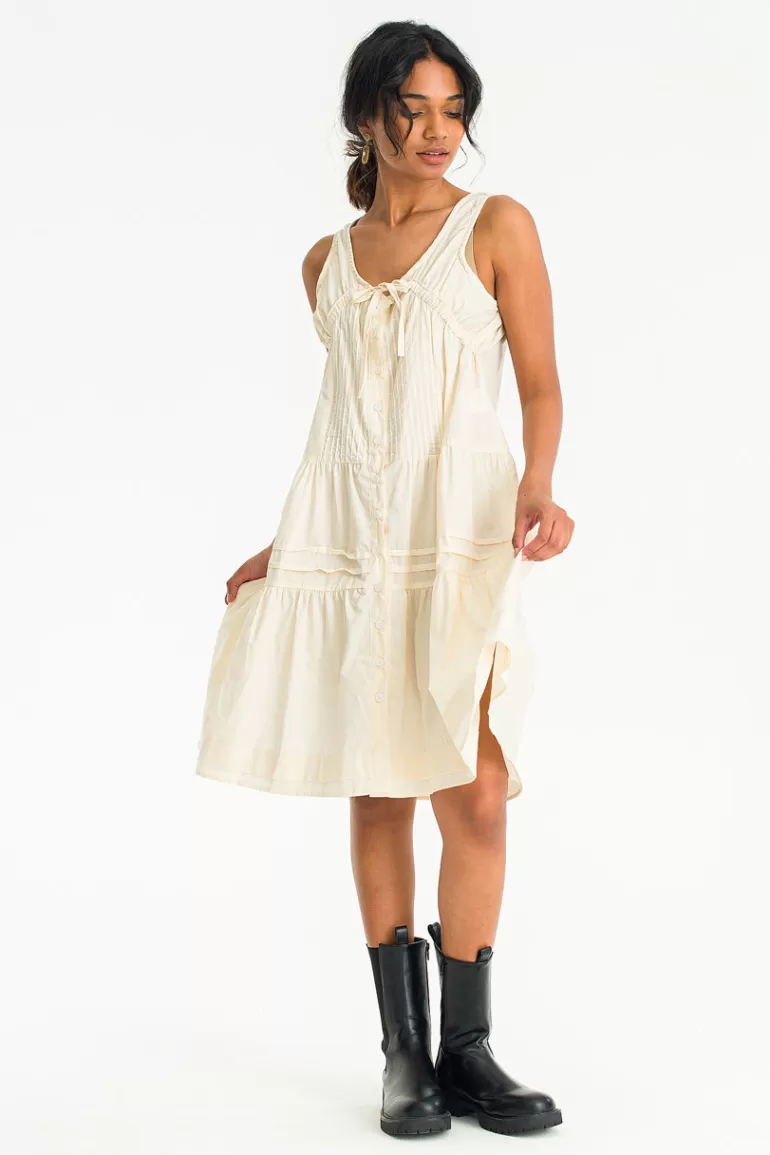 Women Olive Clothing Soma Sleeveless Dress, Cream