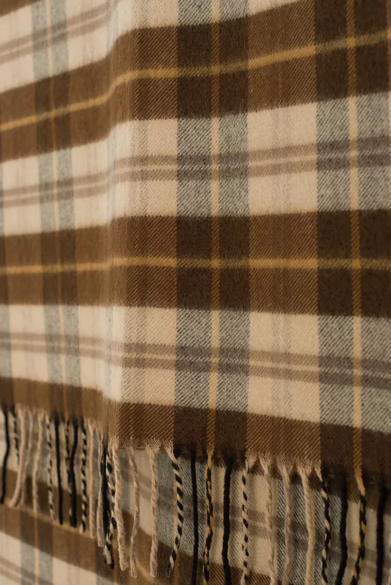 Women Olive Clothing Sora Check Muffler, Brown