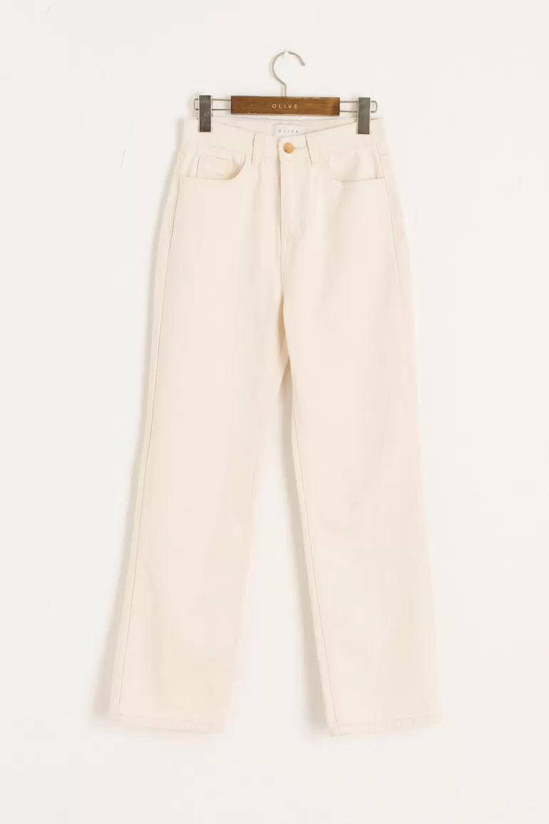 Women Olive Clothing Southsea Boyfriend Jean, Cream