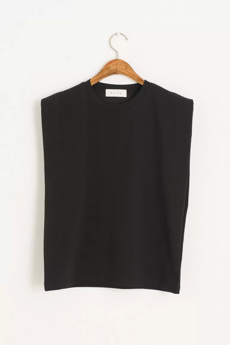 Women Olive Clothing Soya Tank Top, Black