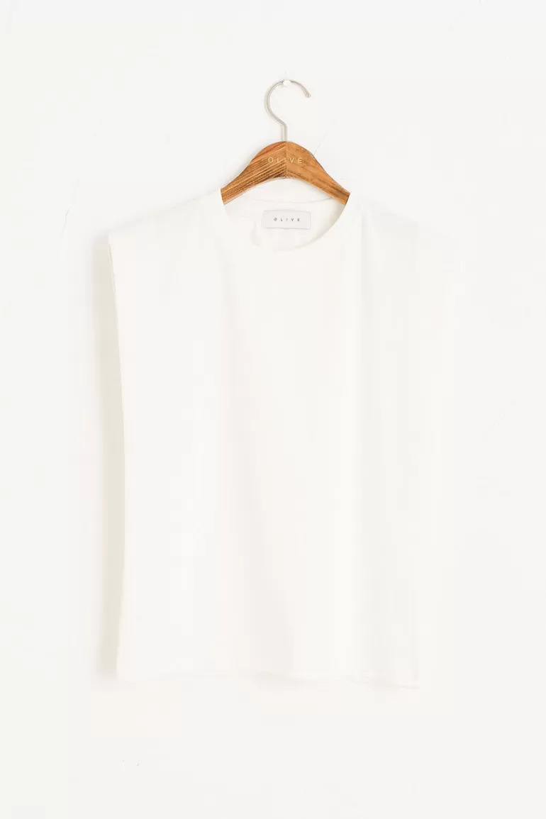 Women Olive Clothing Soya Tank Top, Ivory