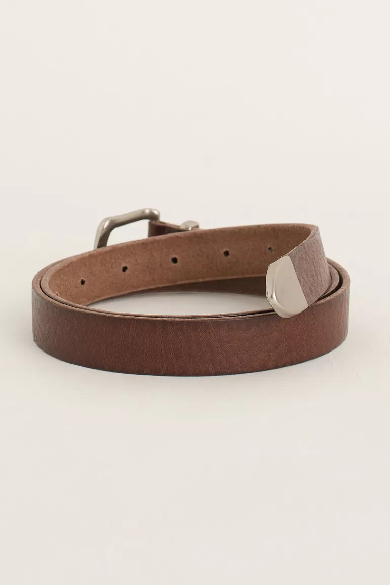 Women Olive Clothing Square D Belt, Brown