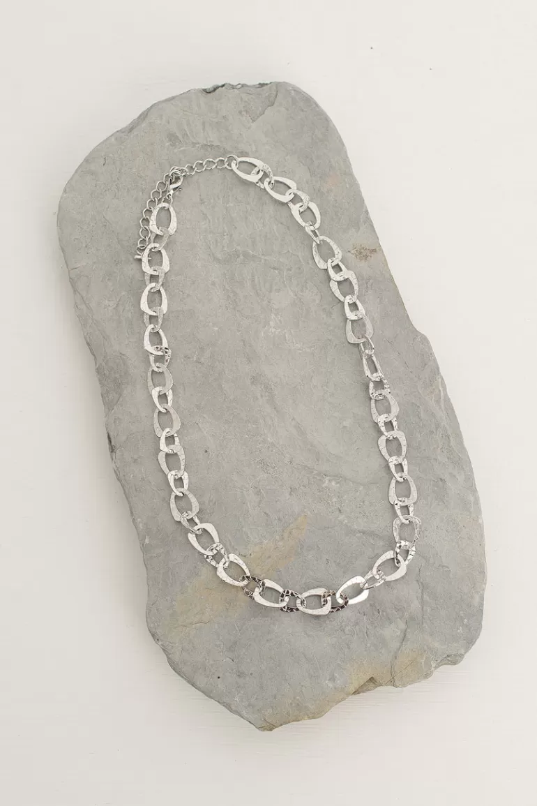 Women Olive Clothing Stacy Chain Necklace, Silver Plated