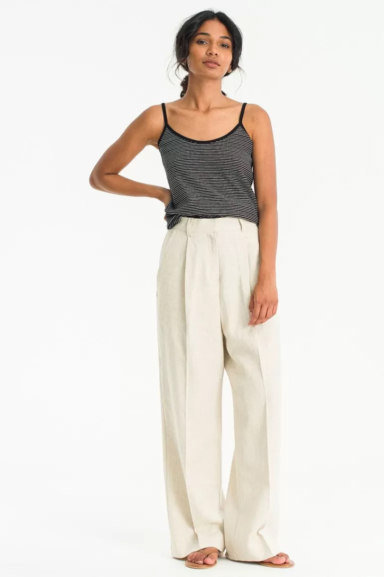 Women Olive Clothing Stripe Cami Tee, Black