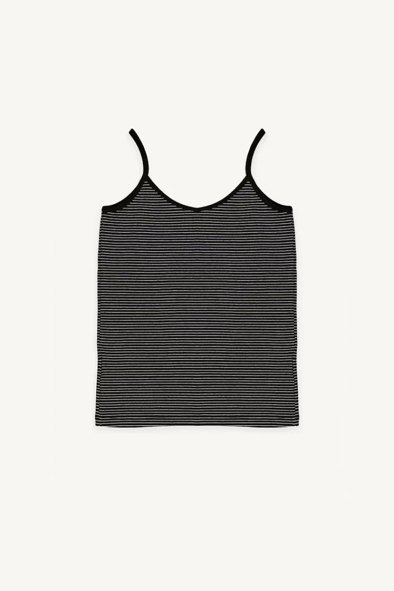 Women Olive Clothing Stripe Cami Tee, Black