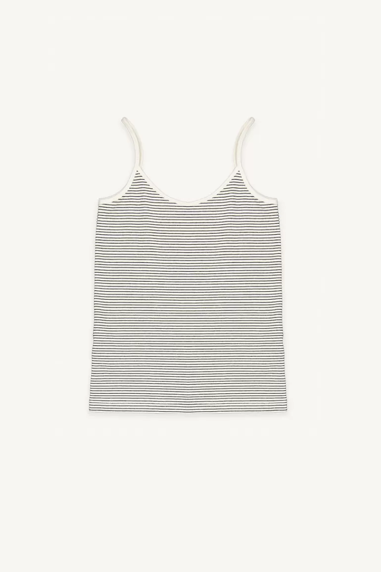 Women Olive Clothing Stripe Cami Tee, Ivory