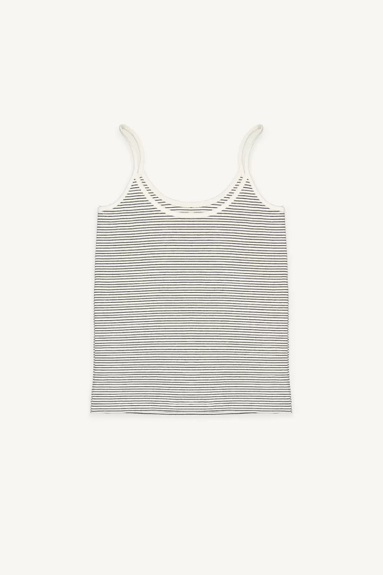 Women Olive Clothing Stripe Cami Tee, Ivory