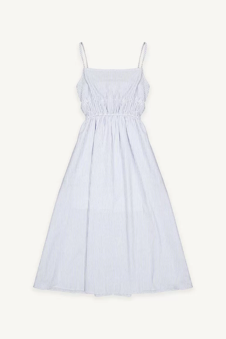 Women Olive Clothing Striped Cami Dress, Blue