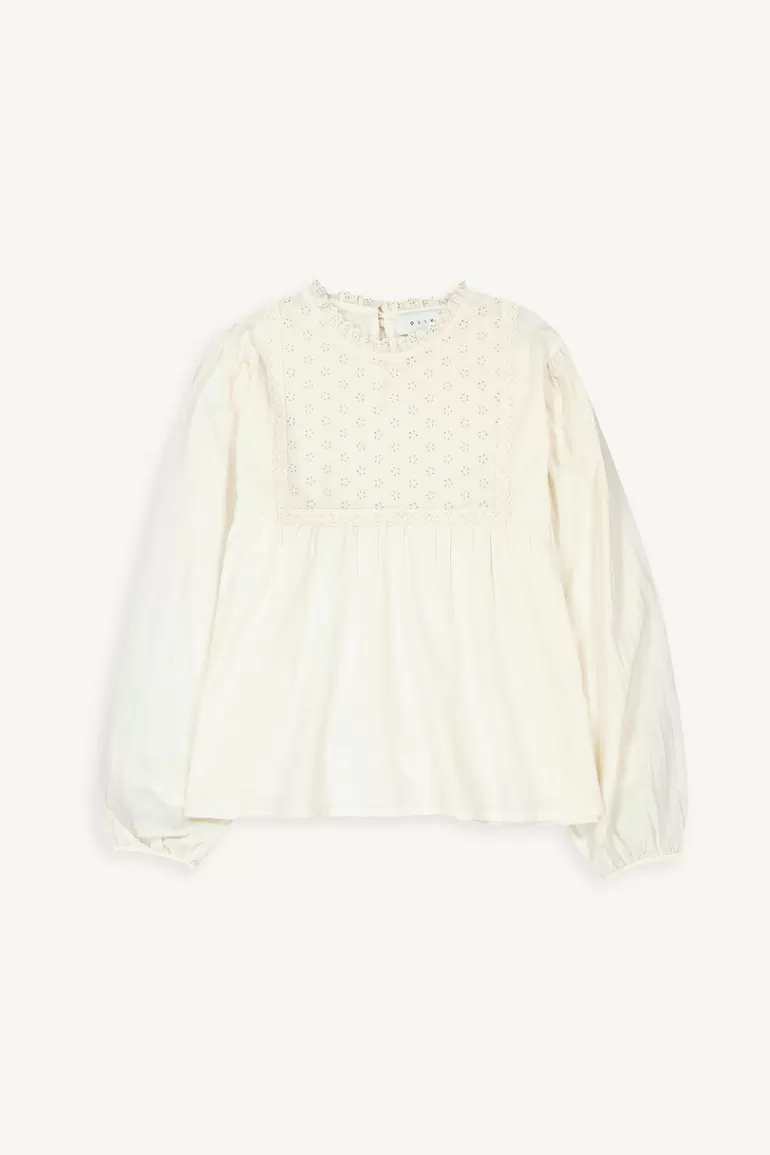 Women Olive Clothing Suku Babydoll Blouse, Cream