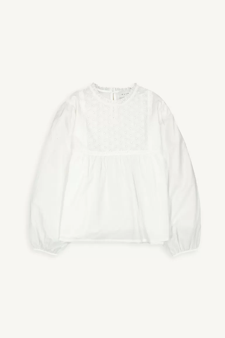 Women Olive Clothing Suku Babydoll Blouse, Ivory