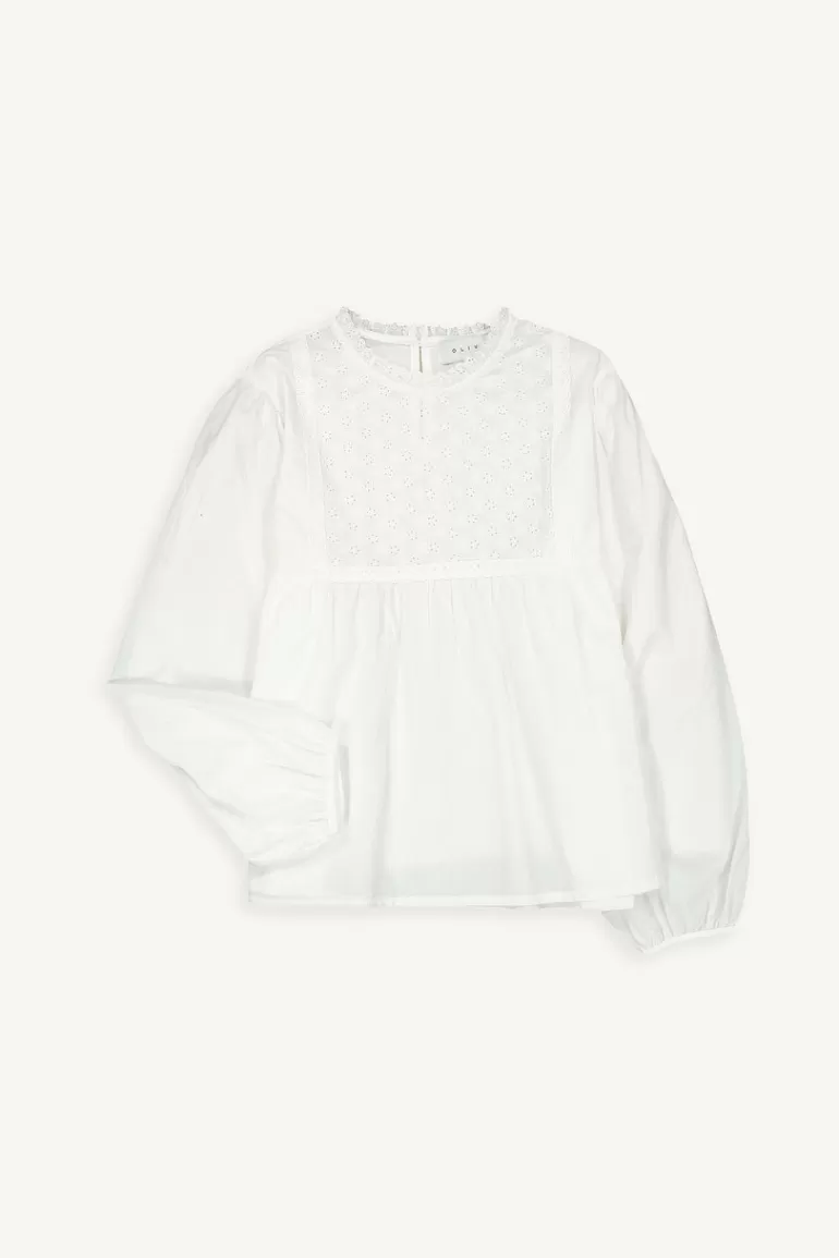 Women Olive Clothing Suku Babydoll Blouse, Ivory