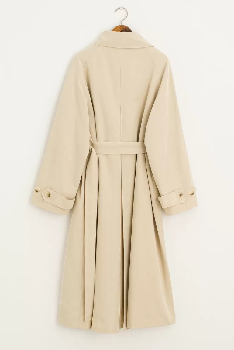 Women Olive Clothing Tama Single Button Trench Coat, Beige