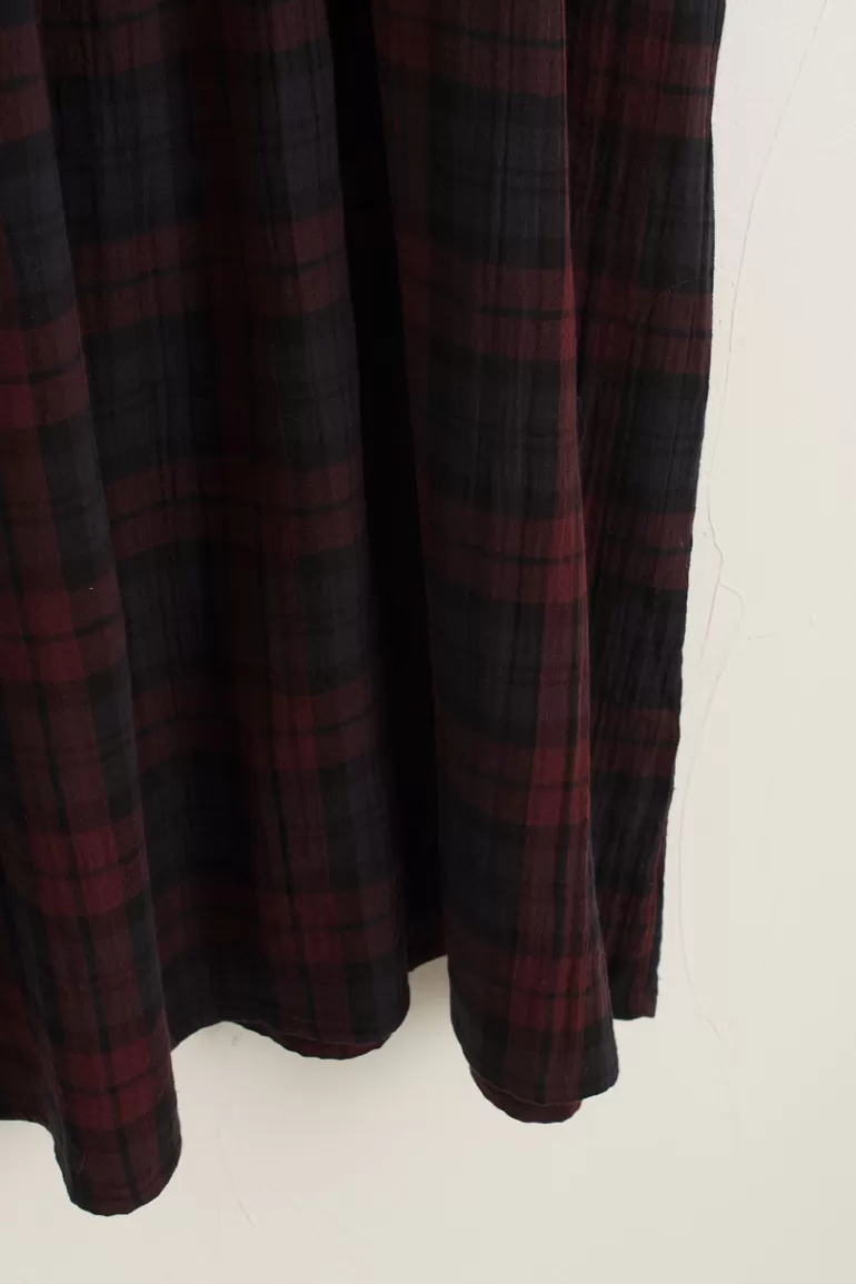 Women Olive Clothing Tasha Double Face Check Dress, Wine