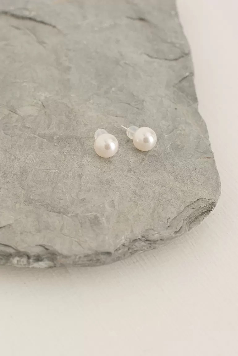 Women Olive Clothing Thalia Pearl Studs, Sterling Silver