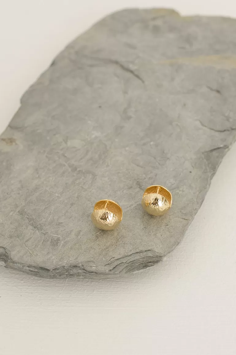 Women Olive Clothing Theia Ball Earrings, 14K Gold Plated