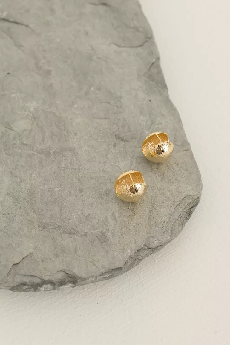 Women Olive Clothing Theia Ball Earrings, 14K Gold Plated