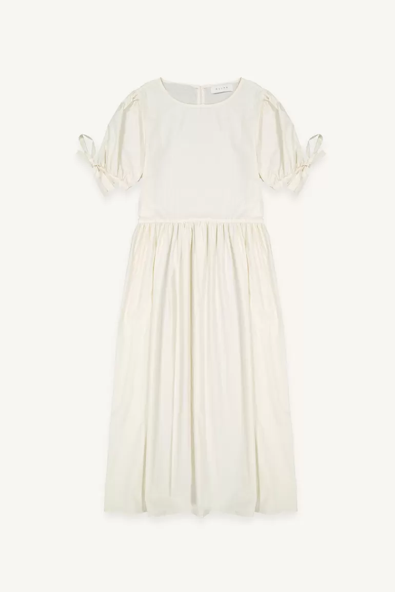 Women Olive Clothing Tie Sleeve Dress, Cream
