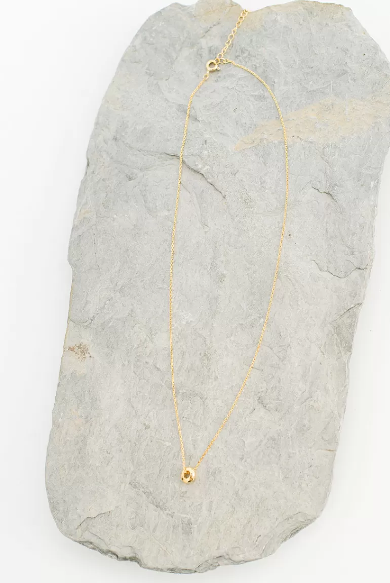 Women Olive Clothing Tiny Circle Point Necklace, 14K Gold Plated
