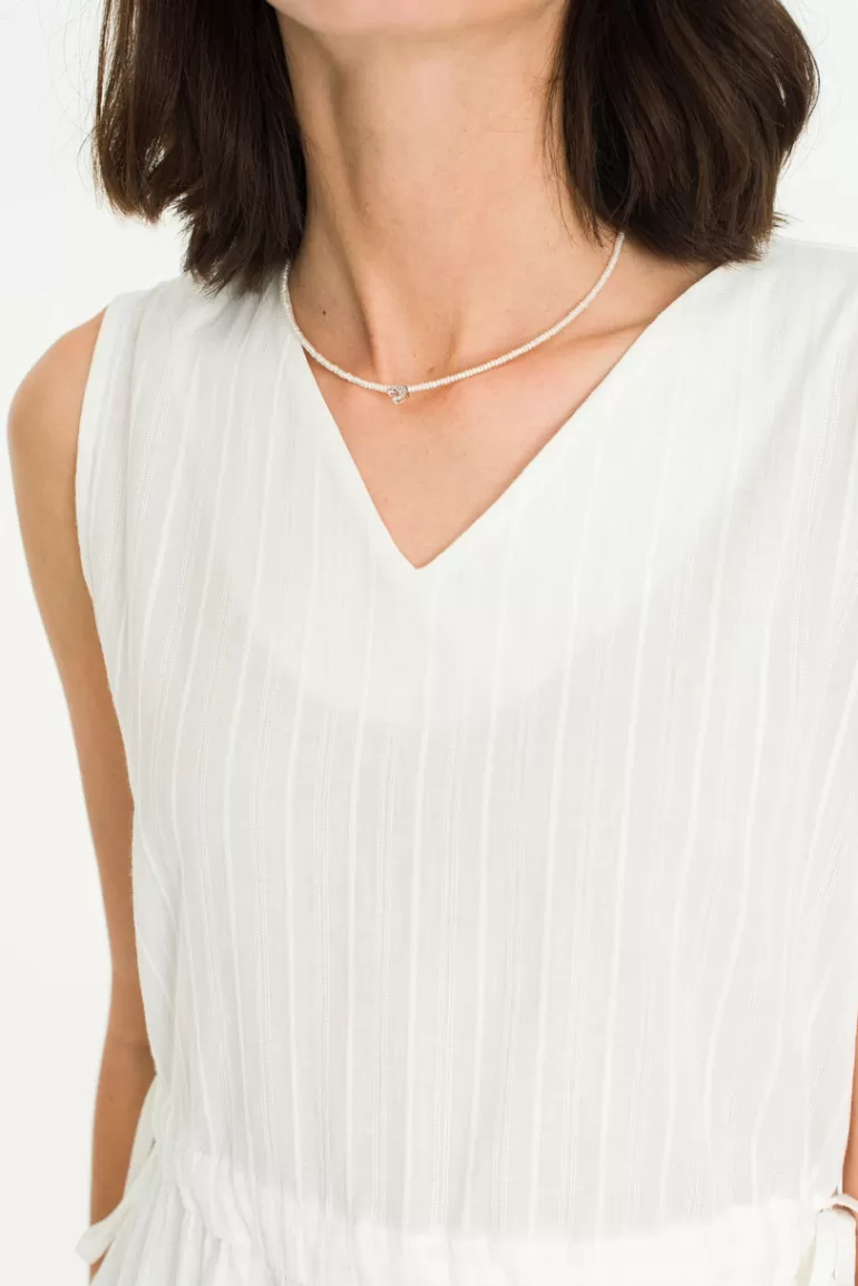 Women Olive Clothing Tiny Pearl Chocker, Moon Pendant