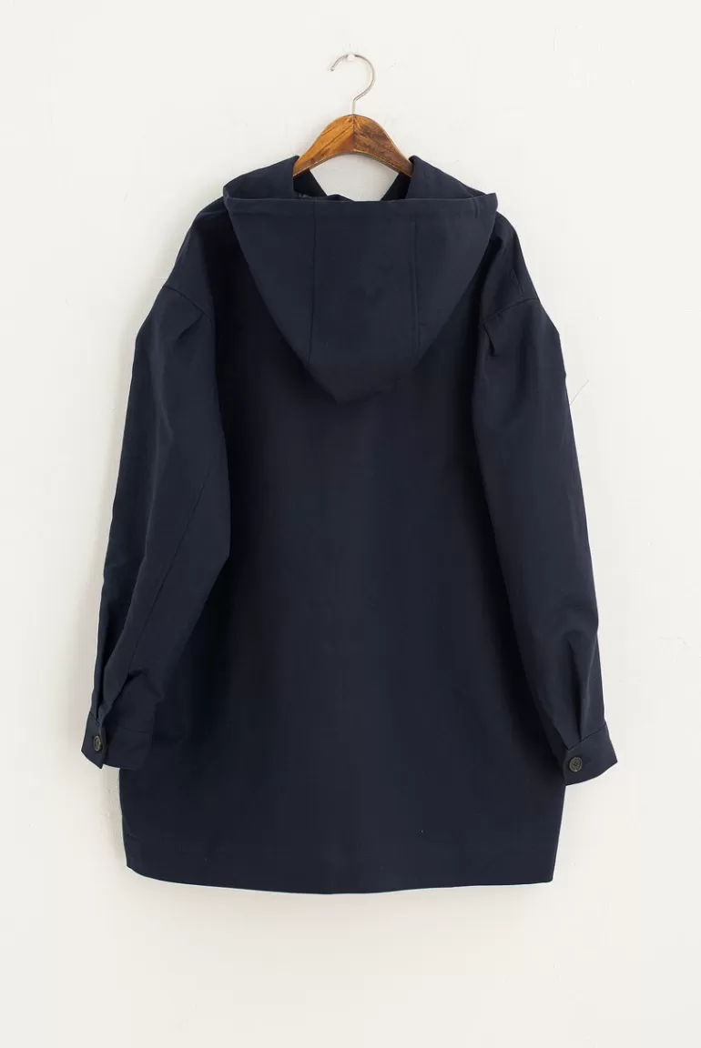 Women Olive Clothing Tomach Hoody Jacket, Navy