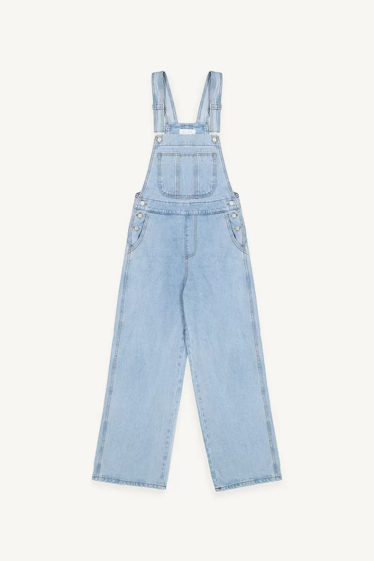 Women Olive Clothing Tomo Denim Dungarees, Light Blue