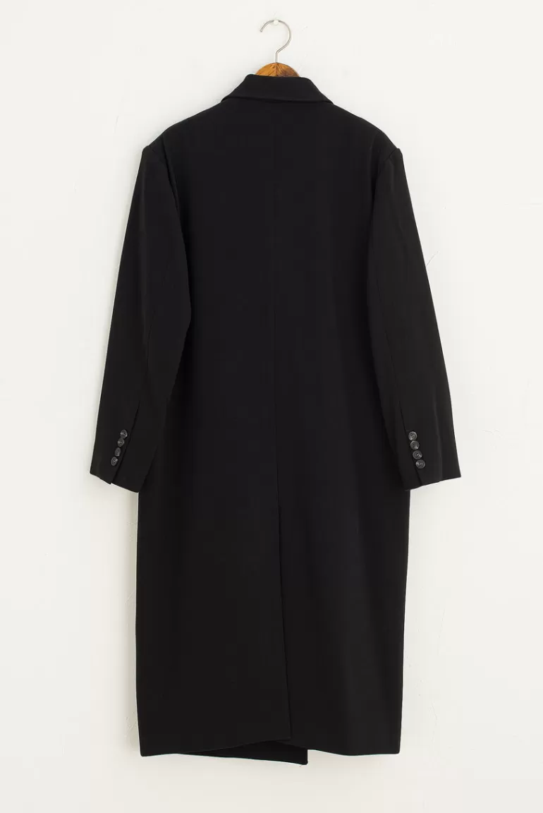 Women Olive Clothing Tomo Double Light Weight Coat, Black