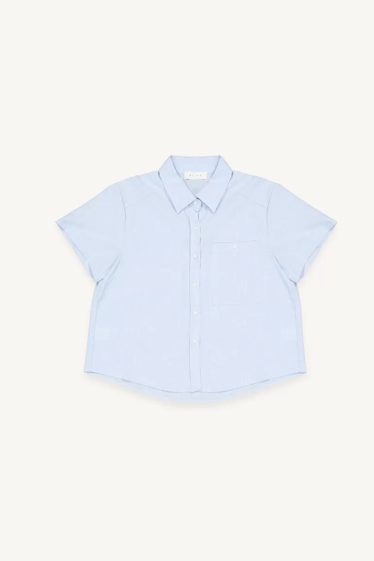 Women Olive Clothing Tomo Short Sleeve Shirt, Blue