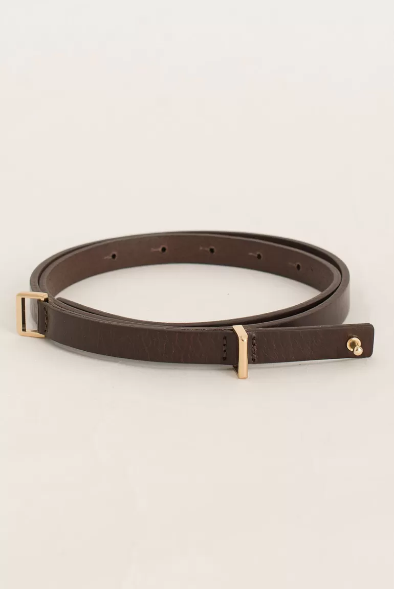 Women Olive Clothing Tomo Thin Belt, Brown