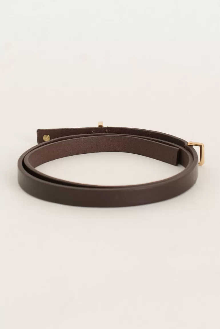 Women Olive Clothing Tomo Thin Belt, Brown