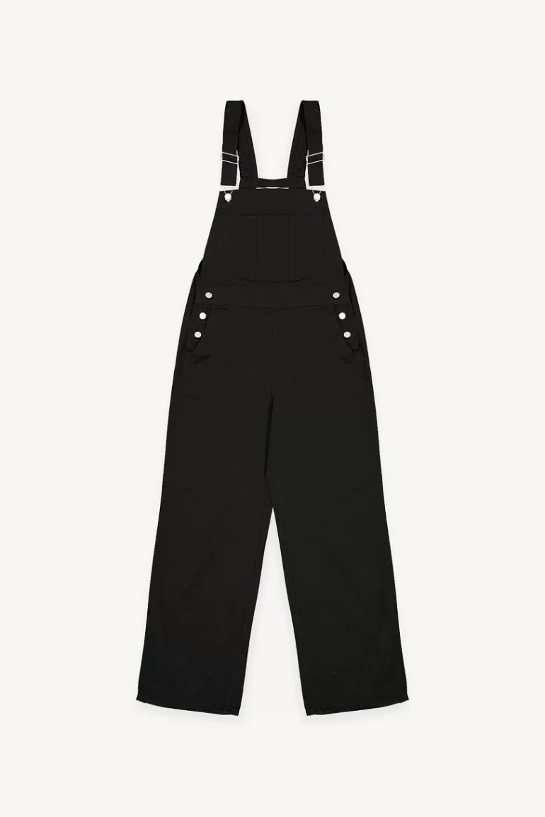 Women Olive Clothing Tomo Twill Dungarees, Black