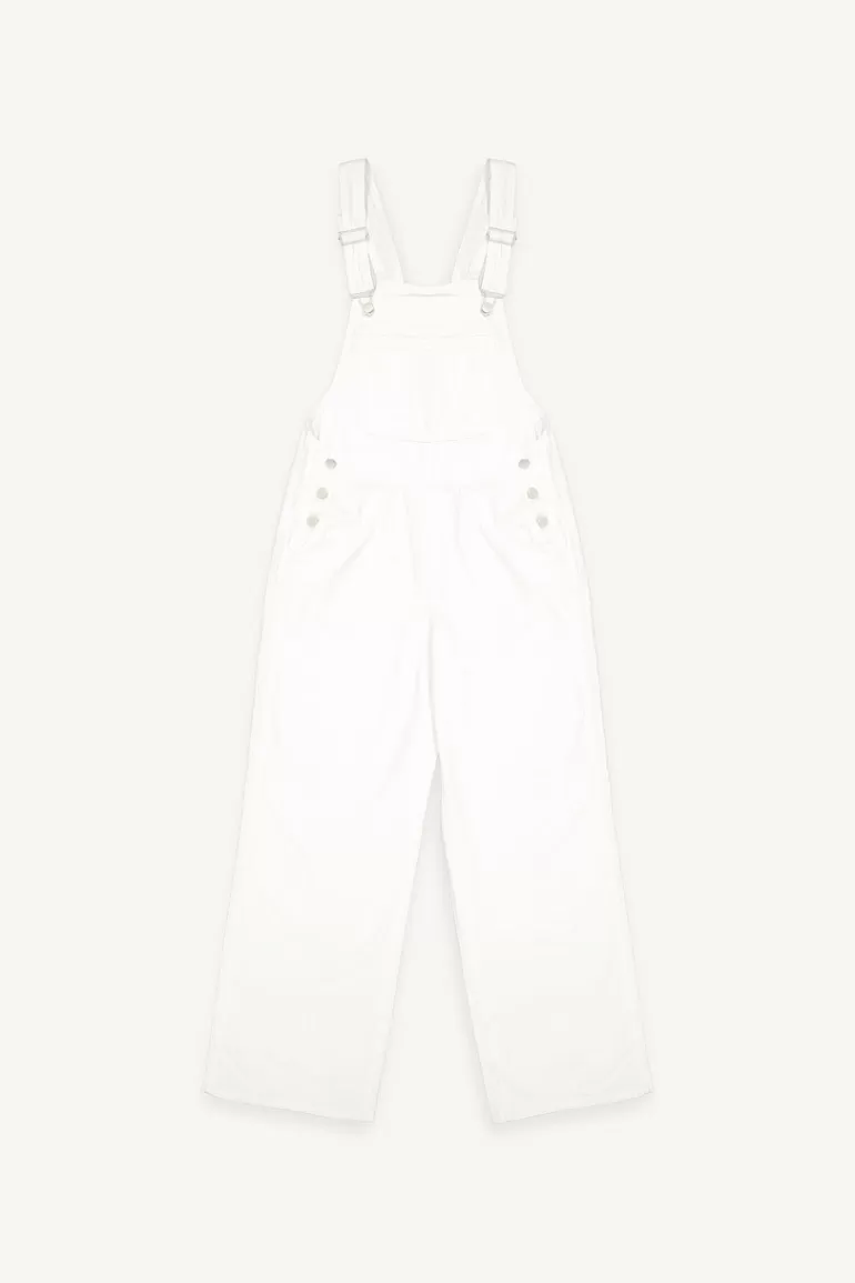 Women Olive Clothing Tomo Twill Dungarees, White