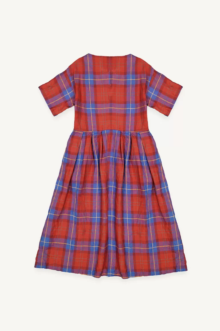 Women Olive Clothing Tomoko Check Dress, Brick