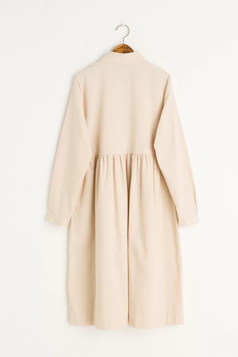 Women Olive Clothing Tomoko Cord Shirt Dress, Ivory