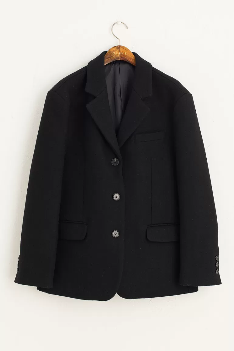 Women Olive Clothing Tomoko Wool Jakcet, Black