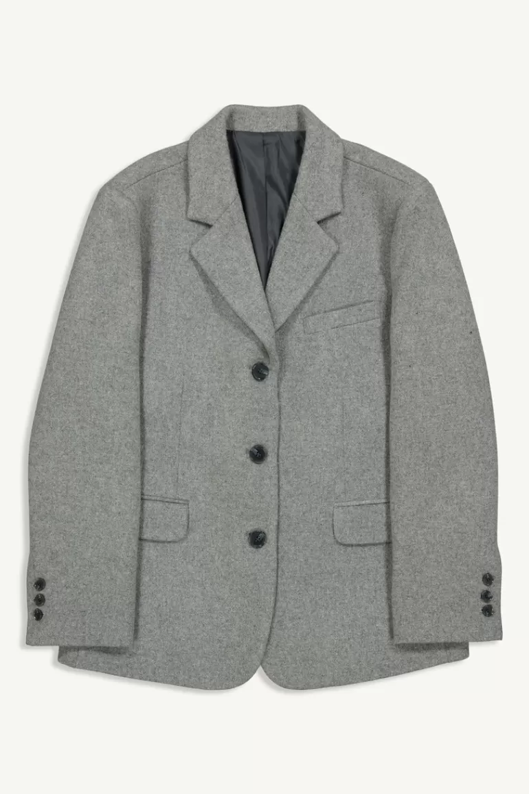 Women Olive Clothing Tomoko Wool Jakcet, Charcoal
