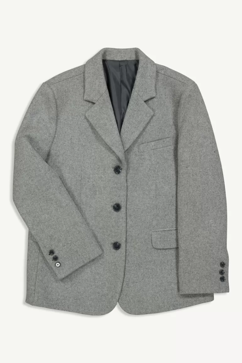 Women Olive Clothing Tomoko Wool Jakcet, Charcoal