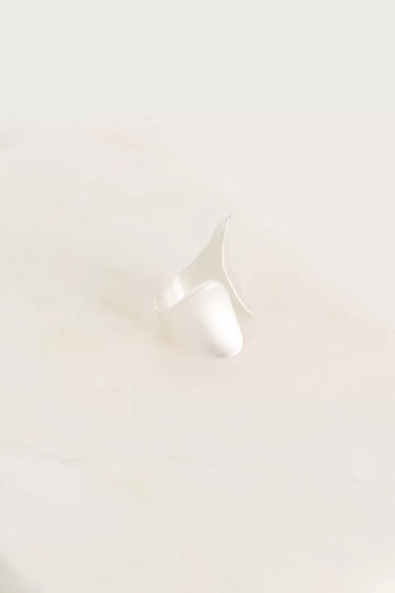 Women Olive Clothing Torch Statement Ring, Silver Plated