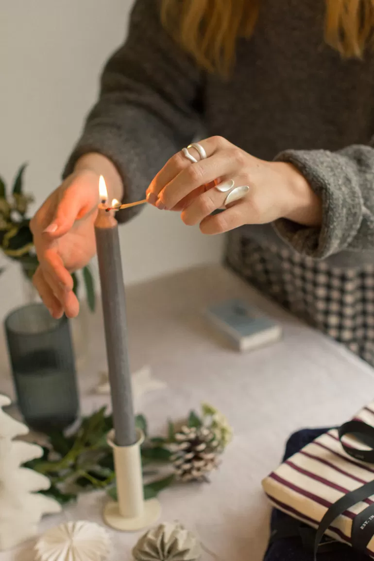 Women Olive Clothing Torch Statement Ring, Silver Plated