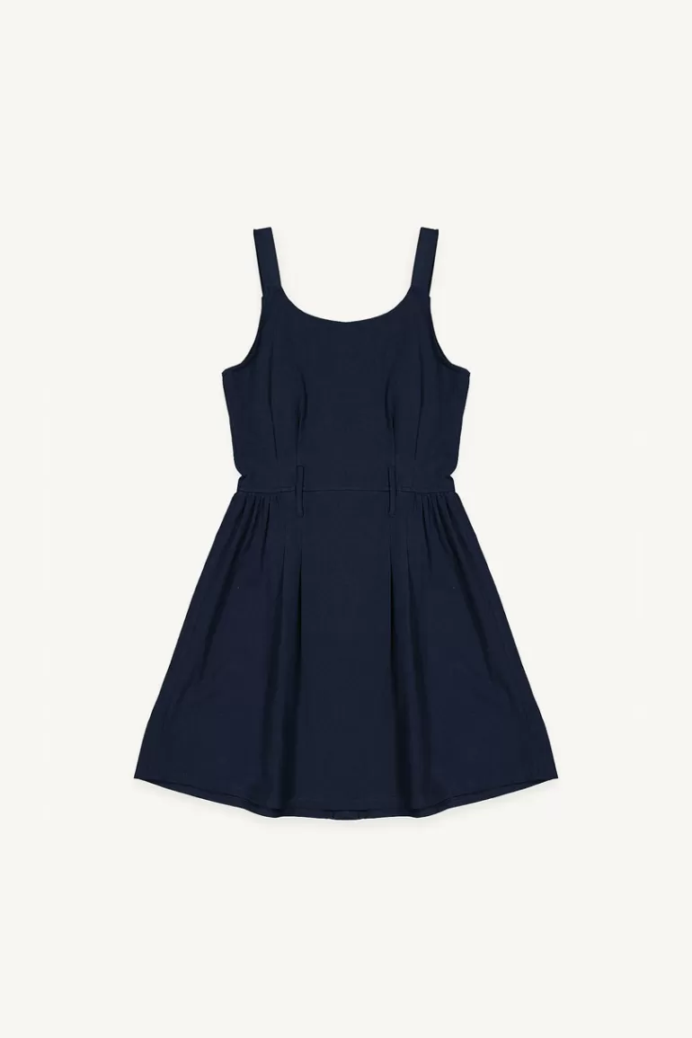 Women Olive Clothing Twill Mini Apron Dress, Navy