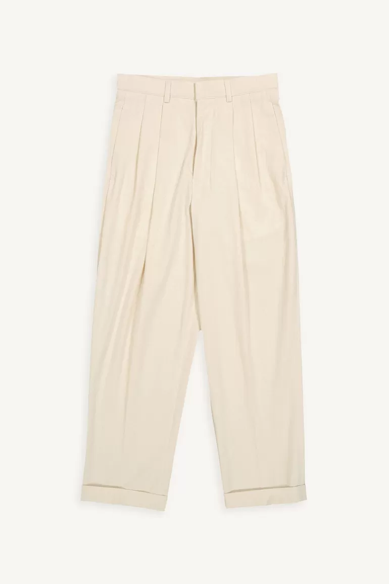 Women Olive Clothing Twill Taylor Pants, Ivory