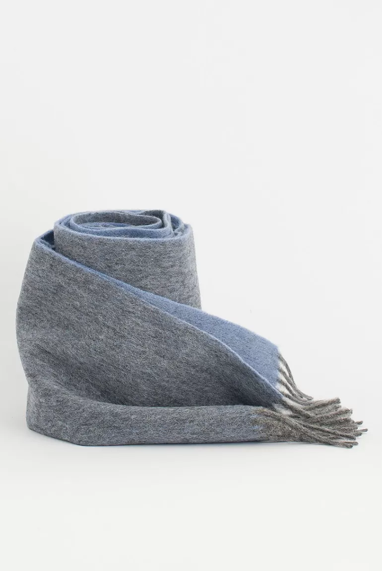 Women Olive Clothing Two Tone Wool Scarf, Blue