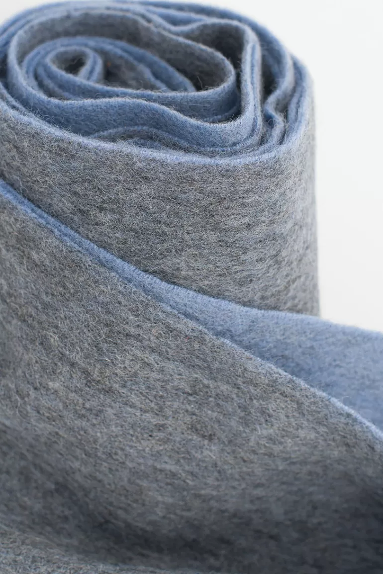 Women Olive Clothing Two Tone Wool Scarf, Blue