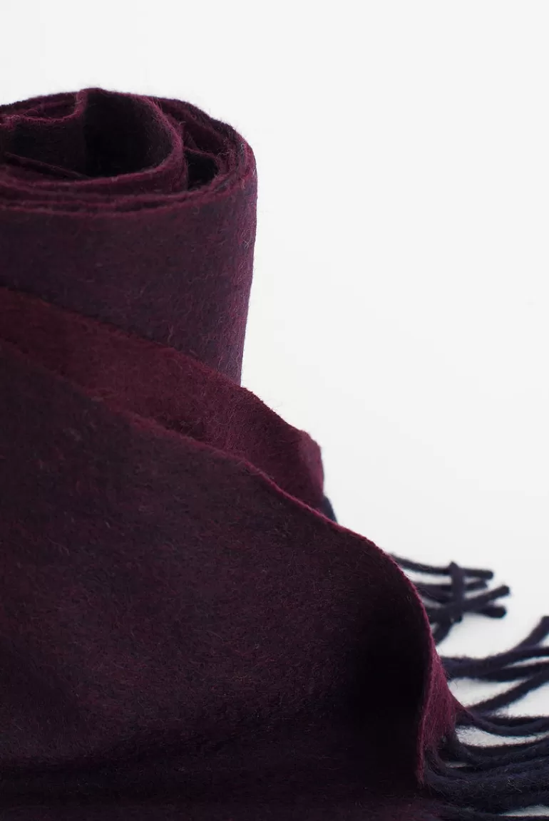 Women Olive Clothing Two Tone Wool Scarf, Navy