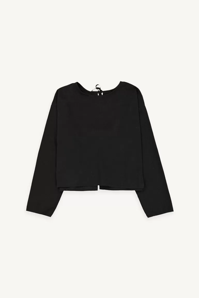 Women Olive Clothing Two Way Ribbon Blouse, Black
