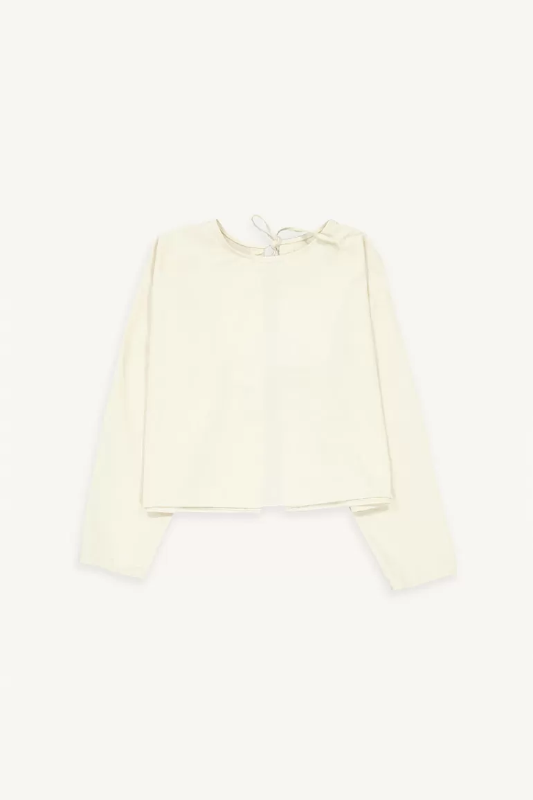 Women Olive Clothing Two Way Ribbon Blouse, Ivory