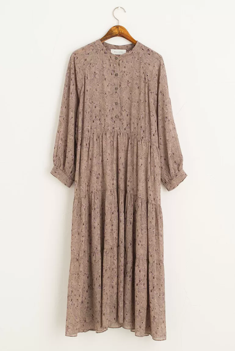 Women Olive Clothing Umu Floral Tiered Dress, Beige