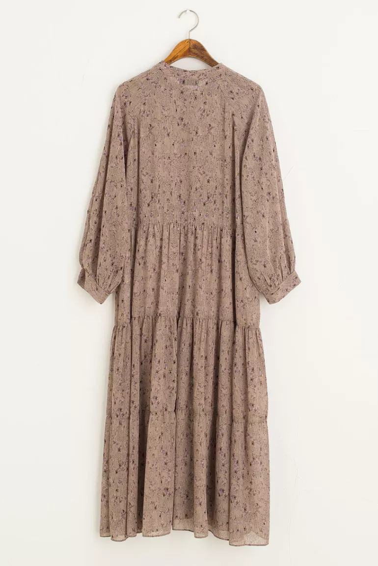 Women Olive Clothing Umu Floral Tiered Dress, Beige