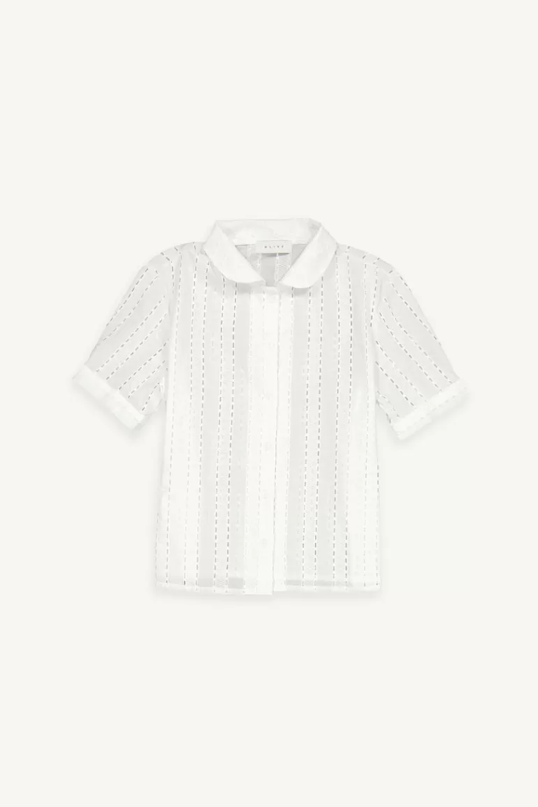 Women Olive Clothing Una Embroidered Blouse, Ivory